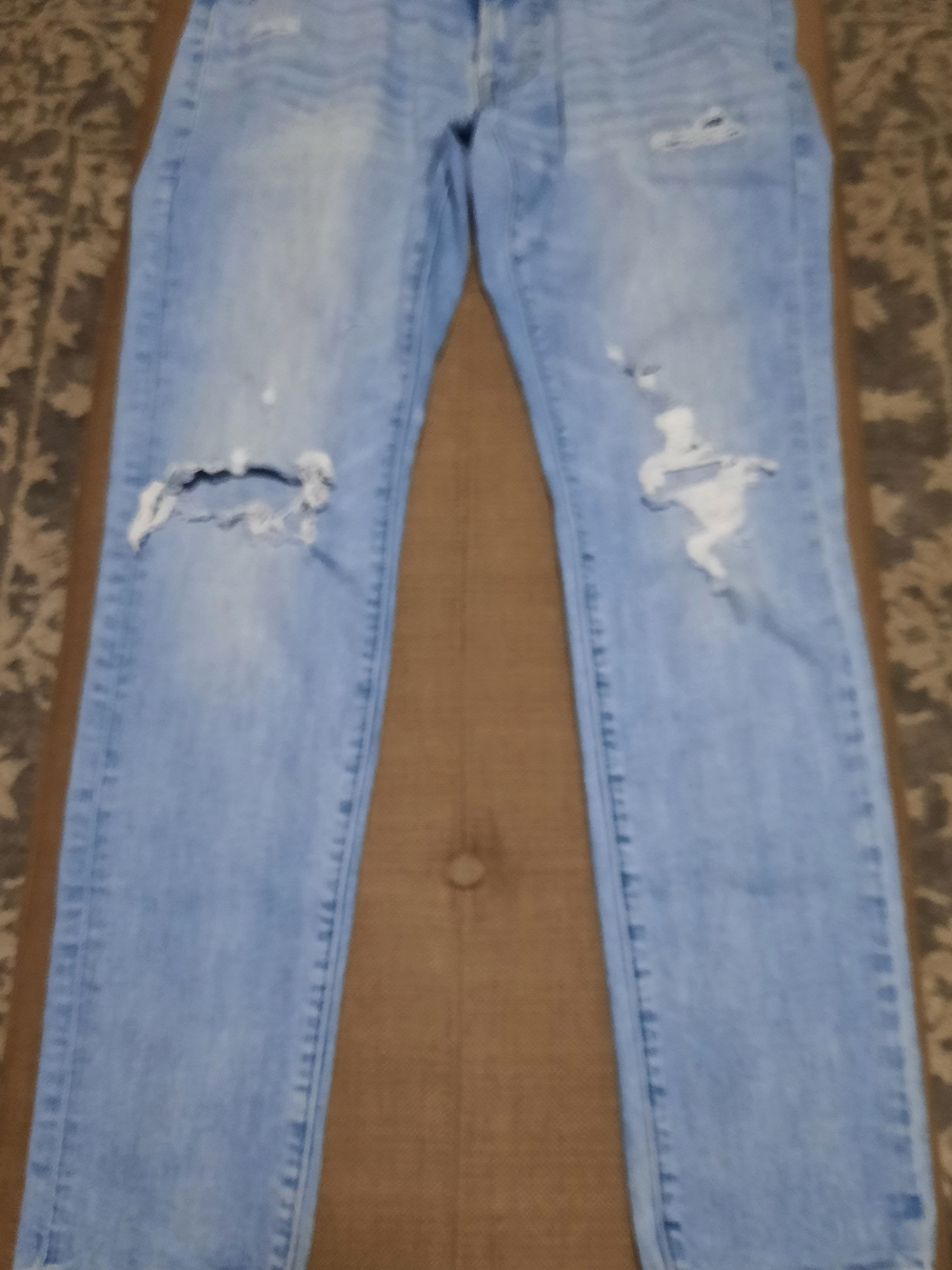 Abercrombie & Fitch Light Blue Distressed Skinny Jeans